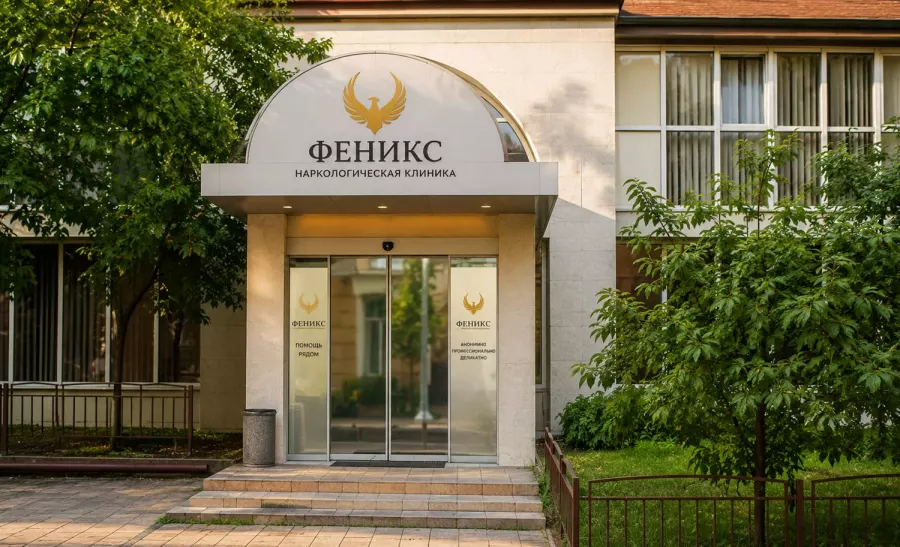Вход в наркологическую клинику «Феникс» в Чудове